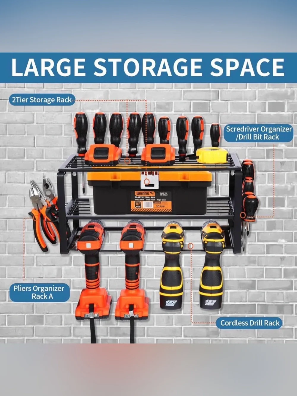 Tool Organizer, Garage Tool Organizers and Storage, 3 Layers